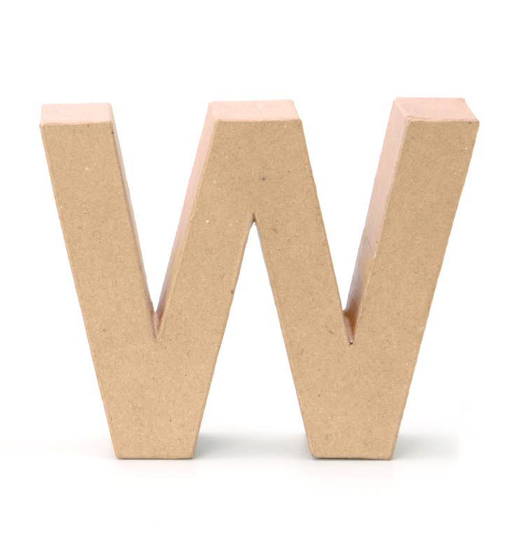 Papp-Buchstaben W 17,5x5,5cm